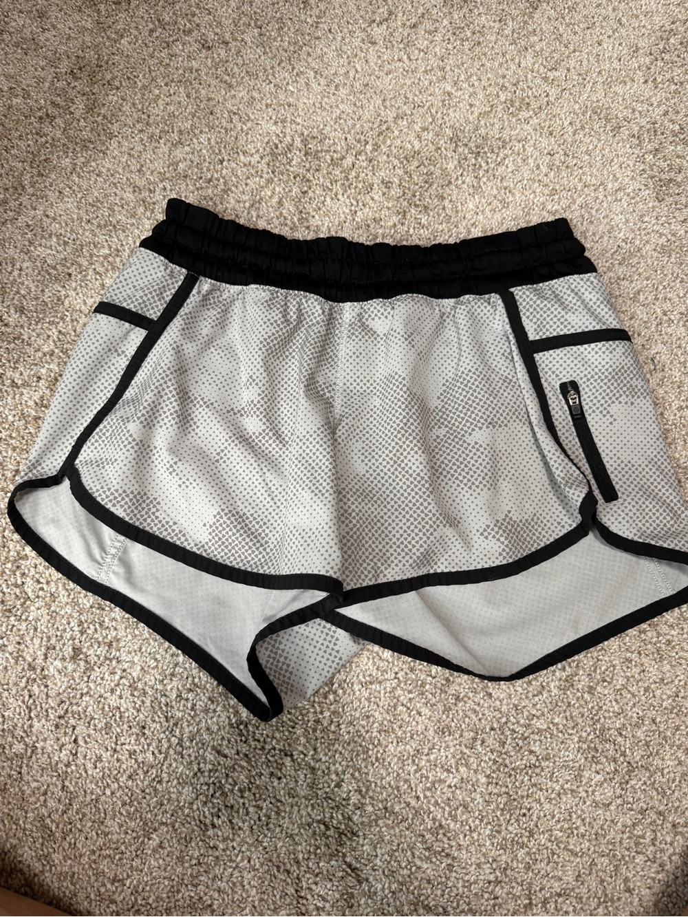 Lululemon Gray and Black Tracker Shorts - Mid Rise